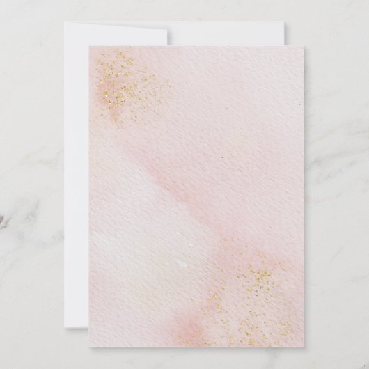 Blush Pink Ivory Floral Waterverf Wedding Kaart (Achterkant)