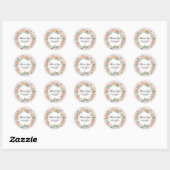 Blush Pink Ivory Floral Wreath Weddenschap Bedankt Ronde Sticker (Vel)
