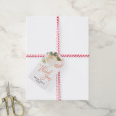 Blush Pink Ivory Peony Hartelijk dank Cadeaulabel (Met Touw)