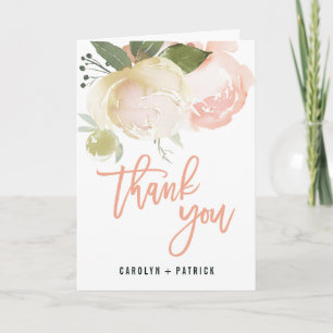 Blush Pink Ivory Peony Hartelijk dank Kaart