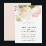 Blush Pink Ivory Peony Wedding Invitation Kaart<br><div class="desc">Met de hand geschilderde waterverf pinda's in een wazige roze,  ivoor,  olijfgroen en wit. Mooie uitnodigingen voor het gelukkige paar! Voor meer geavanceerde aanpassing van dit ontwerp,  te klikken gelieve de knoop "aanpassen".</div>