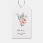 Blush Pink Ivory Poppy Peony Wedding Favor Cadeaulabel (Voorkant)