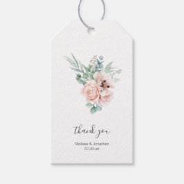 Blush Pink Ivory Poppy Peony Wedding Favor Cadeaulabel