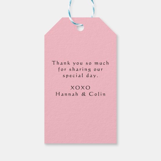  Blush Pink & Ivory Roos Garland Cadeaulabel (Achterkant)