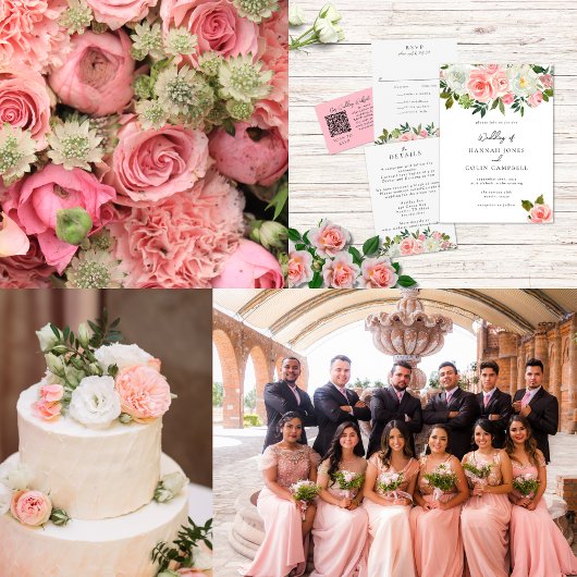  Blush Pink & Ivory Roos Garland Menu