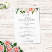  Blush Pink & Ivory Roos Garland Menu