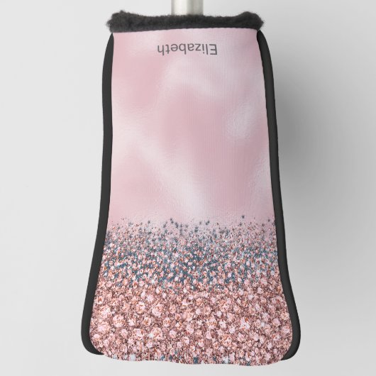 Blush Pink Jeweled Personalized Golfheadcover (Draai 90)
