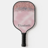 Blush Pink Jeweled Personalized Pickleball Paddle (Achterkant)