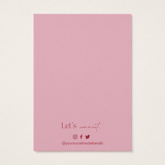 Blush Pink Jewelry Necklace Display Card Visitekaartje (Achterkant)