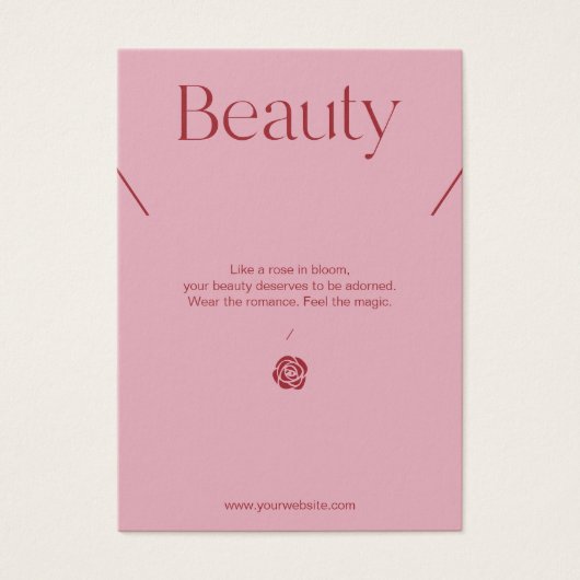 Blush Pink Jewelry Necklace Display Card Visitekaartje (Voorkant)