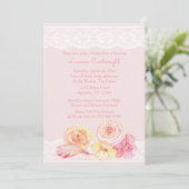 Blush Pink Kant en Bloem Vrijgezellenfeest Kaart (Staand voorkant)