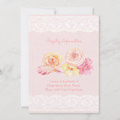 Blush Pink Kant en Bloem Vrijgezellenfeest Kaart (Achterkant)