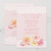 Blush Pink Kant en Bloem Vrijgezellenfeest Kaart (Voorkant / Achterkant)