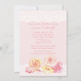 Blush Pink Kant en Bloem Vrijgezellenfeest Kaart