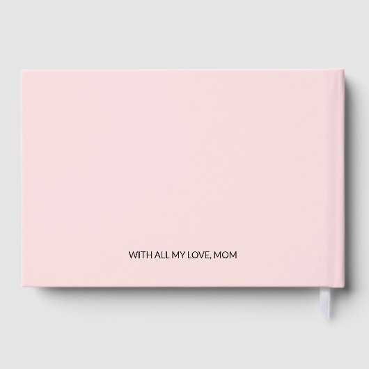 Blush Pink Keepsake Script Baby Boek voor Moeder (Achterkant)