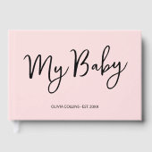 Blush Pink Keepsake Script Baby Boek voor Moeder (Voorkant)