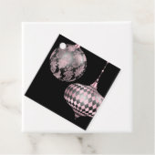 Blush Pink-kerstDamask en Harlequin Bedankjes Labels (In situ)