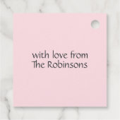 Blush Pink-kerstDamask en Harlequin Bedankjes Labels (Achterkant)