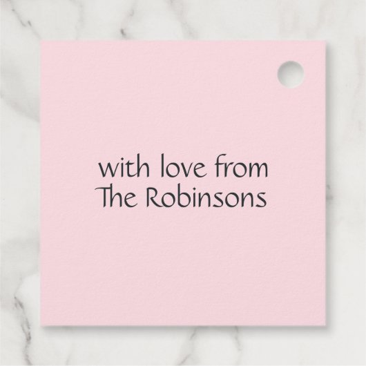 Blush Pink-kerstDamask en Harlequin Bedankjes Labels (Achterkant)