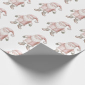 Blush Pink Kerstman Cadeaupapier (Hoek)