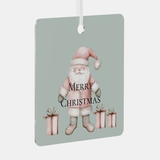 Blush Pink Kerstman Metalen Ornament (Voorkant Rechts)