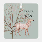 Blush Pink Kerstman Metalen Ornament (Achterkant)