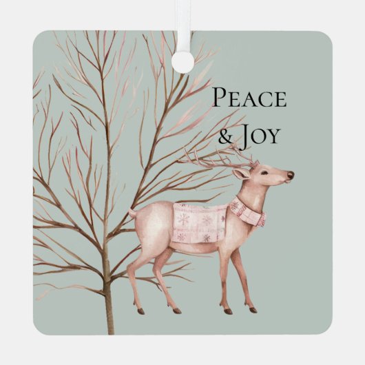 Blush Pink Kerstman Metalen Ornament (Achterkant)