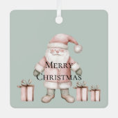 Blush Pink Kerstman Metalen Ornament (Voorkant)