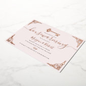  Blush Pink Key Housewarming Party Folie Uitnodiging (Gedraaid)