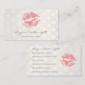 Blush Pink Kiss Lips met Golden Bokeh Stippen Make Visitekaartje (Voorkant / Achterkant)