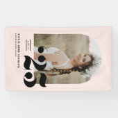 Blush Pink Klasse van 2025 Arch Photo Afstuderen Spandoek (Horizontaal)