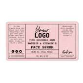 Blush Pink Kraft Paper Rosehip Serum Labels (Voorkant)
