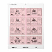 Blush Pink Kraft Paper Rosehip Serum Labels (Full Sheet)