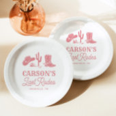 Blush Pink Laatste Rodeo Cowgirl vrijgezellenfeest Papieren Bordje