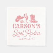 Blush Pink Laatste Rodeo Cowgirl vrijgezellenfeest Servet (Voorkant)