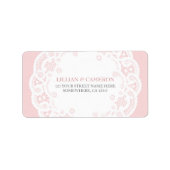 Blush Pink Lace Doily Adresetiketten Etiket (Voorkant)