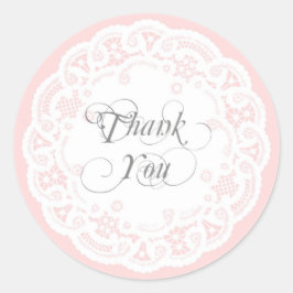 Blush Pink Lace Doily Dank u Stickers