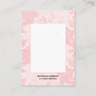 Blush Pink Lace Earring Display  Business Card Visitekaartje