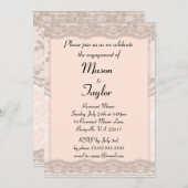  Blush Pink Lace Engagement Party Kaart (Voorkant / Achterkant)