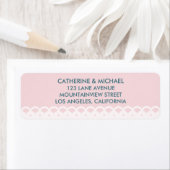Blush Pink Lace Pattern Elegant Classic Wedding Etiket (Insitu)