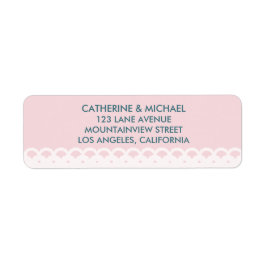 Blush Pink Lace Pattern Elegant Classic Wedding Etiket