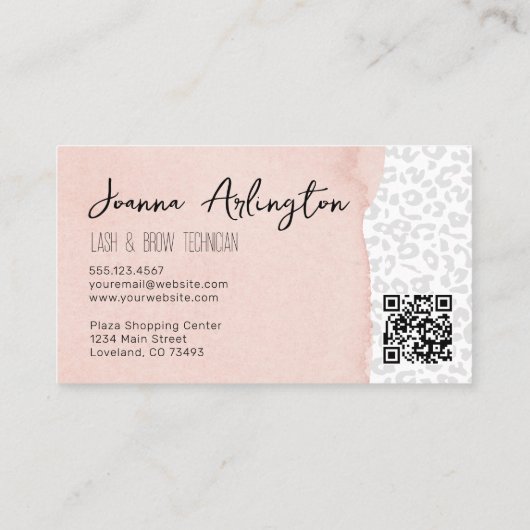 Blush Pink Lash make-up artist Visitekaartje (Achterkant)