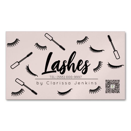 Blush Pink Lashes Wimper Extensions make-up Magnetisch Visitekaartje (Voorkant)