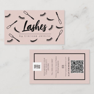 Blush Pink Lashes Wimper Extensions make-up Visitekaartje