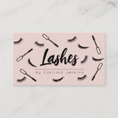Blush Pink Lashes Wimper Extensions make-up Visitekaartje (Voorkant)
