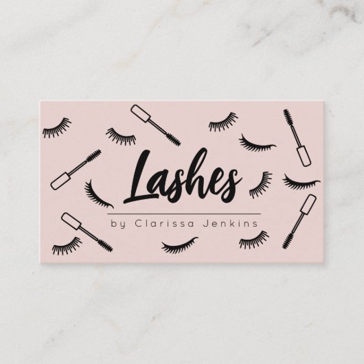 Blush Pink Lashes Wimper Extensions make-up Visitekaartje (Voorkant)