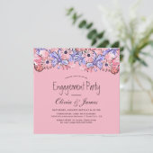 Blush Pink Lavender Floral Engagement Party Kaart (Staand voorkant)