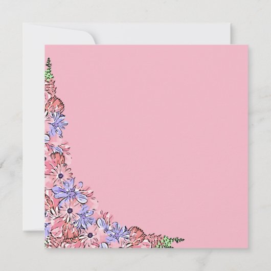 Blush Pink Lavender Floral Engagement Party Kaart (Achterkant)