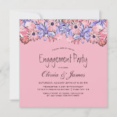 Blush Pink Lavender Floral Engagement Party Kaart (Voorkant)