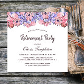 Blush Pink Lavender Floral Retirement Party Kaart